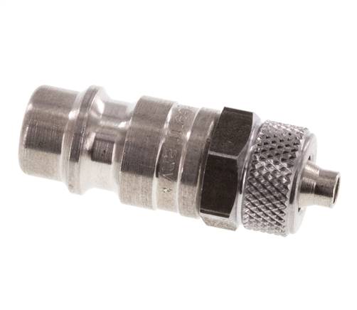 Stainless steel DN 7.2 (Euro) Air Coupling Plug 4x6 mm Union Nut