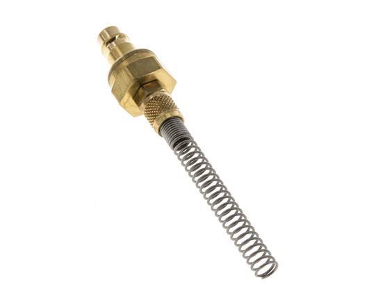 Brass DN 7.2 (Euro) Air Coupling Plug 4x6 mm Union Nut Bend-Protect Double Shut-Off