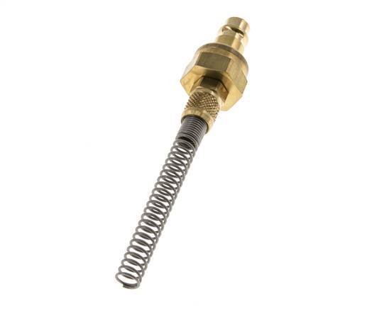 Brass DN 7.2 (Euro) Air Coupling Plug 4x6 mm Union Nut Bend-Protect Double Shut-Off
