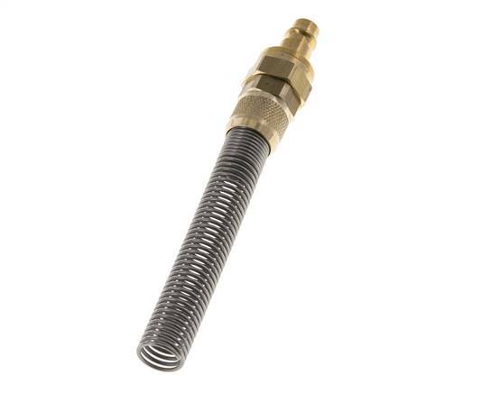Brass DN 7.2 (Euro) Air Coupling Plug 9x12 mm Union Nut Bend-Protect Double Shut-Off