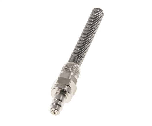 Nickel-plated Brass DN 7.2 (Euro) Air Coupling Plug 8x10 mm Union Nut Bend-Protect Double Shut-Off
