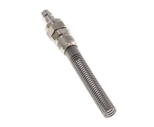 Nickel-plated Brass DN 7.2 (Euro) Air Coupling Plug 8x10 mm Union Nut Bend-Protect Double Shut-Off