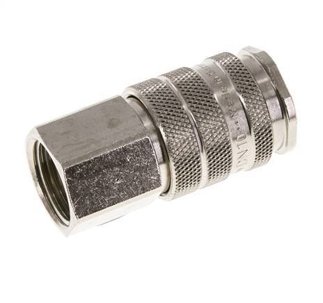 Nickel-plated Brass DN 10 Air Coupling Socket G 1/2 inch Female Double Shut-Off