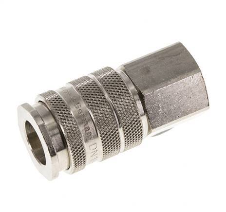 Nickel-plated Brass DN 10 Air Coupling Socket G 1/2 inch Female Double Shut-Off