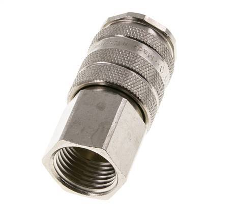 Nickel-plated Brass DN 10 Air Coupling Socket G 1/2 inch Female Double Shut-Off
