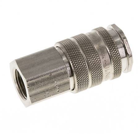 Nickel-plated Brass DN 10 Air Coupling Socket G 3/8 inch Female Double Shut-Off