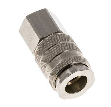 Nickel-plated Brass DN 10 Air Coupling Socket G 3/8 inch Female Double Shut-Off