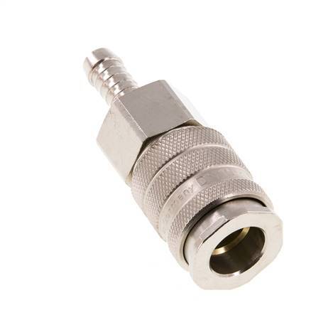 Nickel-plated Brass DN 10 Air Coupling Socket 9 mm Hose Pillar