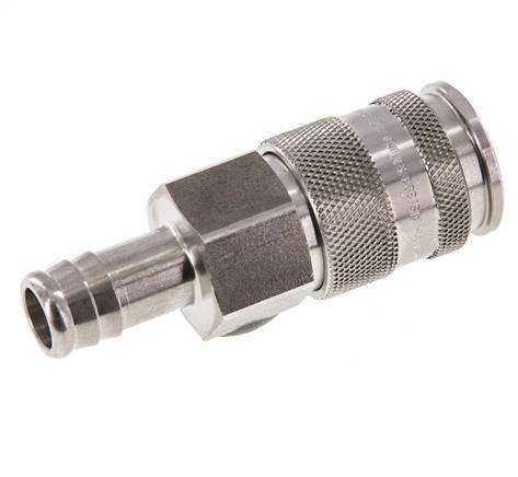 Stainless steel DN 10 Air Coupling Socket 13 mm Hose Pillar