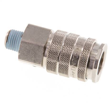 Nickel-plated Brass DN 10 Air Coupling Socket R 1/4 inch Male