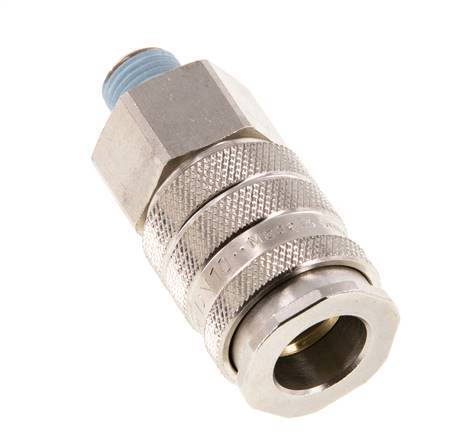 Nickel-plated Brass DN 10 Air Coupling Socket R 1/4 inch Male