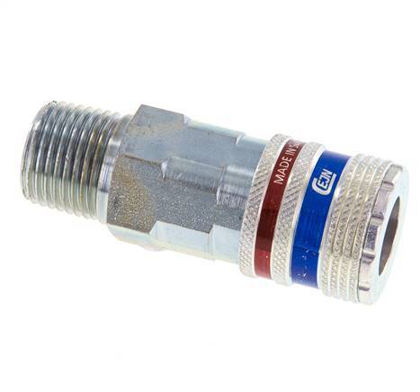 Steel/brass DN 10.4 Safety Air Coupling Socket R 1/2 inch Male