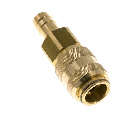 Brass DN 15 Air Coupling Socket 19 mm Hose Pillar Double Shut-Off