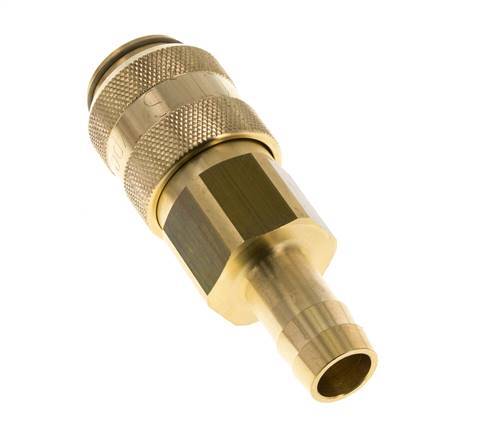Brass DN 15 Air Coupling Socket 19 mm Hose Pillar Double Shut-Off