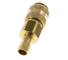 Brass DN 15 Air Coupling Socket 19 mm Hose Pillar Double Shut-Off