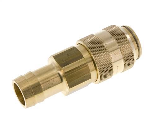 Brass DN 15 Air Coupling Socket 25 mm Hose Pillar Double Shut-Off