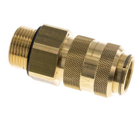 Brass DN 15 Air Coupling Socket G 1 inch Male Double Shut-Off