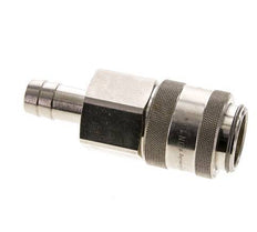 Nickel-plated Brass DN 19 Air Coupling Socket 19 mm Hose Pillar Double Shut-Off