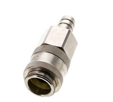 Nickel-plated Brass DN 19 Air Coupling Socket 19 mm Hose Pillar Double Shut-Off