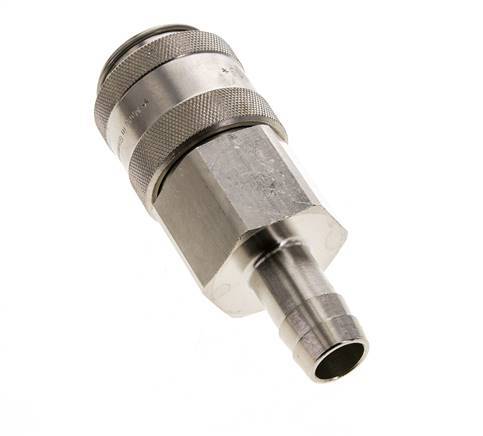 Nickel-plated Brass DN 19 Air Coupling Socket 19 mm Hose Pillar Double Shut-Off
