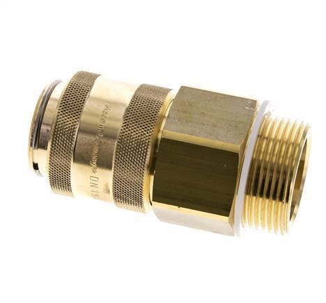 Brass DN 19 Air Coupling Socket G 1 1/4 inch Male Double Shut-Off