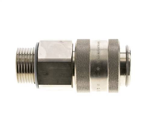 Nickel-plated Brass DN 19 Air Coupling Socket G 1 inch Male Double Shut-Off