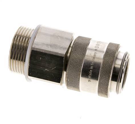 Nickel-plated Brass DN 19 Air Coupling Socket G 1 1/4 inch Male Double Shut-Off
