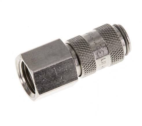 Nickel-plated Brass DN 2.7 (Micro) Air Coupling Socket G 1/8 inch Female Double Shut-Off