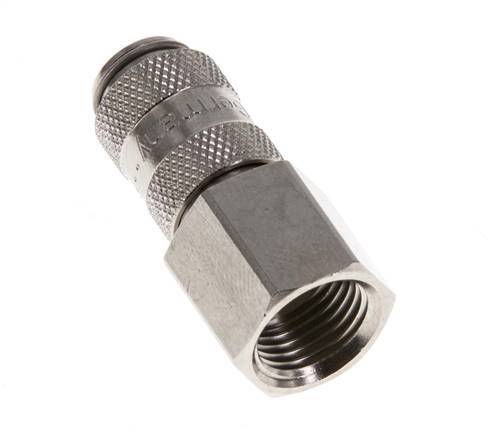 Nickel-plated Brass DN 2.7 (Micro) Air Coupling Socket G 1/8 inch Female Double Shut-Off
