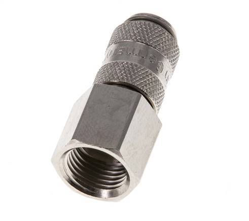 Nickel-plated Brass DN 2.7 (Micro) Air Coupling Socket G 1/8 inch Female Double Shut-Off