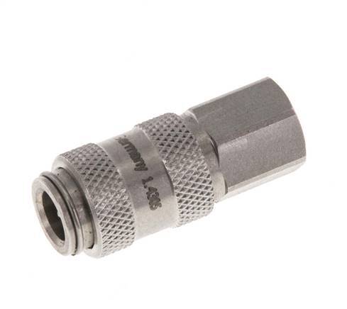 Stainless steel DN 2.7 (Micro) Air Coupling Socket M5 Female Double Shut-Off