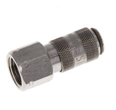 Stainless Steel 316L DN 2.7 (Micro) Air Coupling Socket G 1/8 inch Female Double Shut-Off