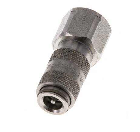 Stainless Steel 316L DN 2.7 (Micro) Air Coupling Socket G 1/8 inch Female Double Shut-Off