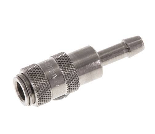 Stainless steel DN 2.7 (Micro) Air Coupling Socket 4 mm Hose Pillar