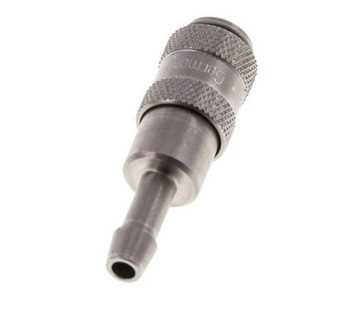 Stainless steel DN 2.7 (Micro) Air Coupling Socket 4 mm Hose Pillar
