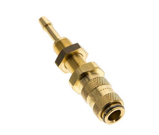Brass DN 2.7 (Micro) Air Coupling Socket 3 mm Hose Pillar Bulkhead