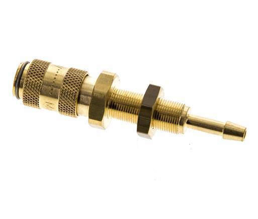 Brass DN 2.7 (Micro) Air Coupling Socket 3 mm Hose Pillar Bulkhead