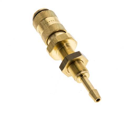 Brass DN 2.7 (Micro) Air Coupling Socket 3 mm Hose Pillar Bulkhead