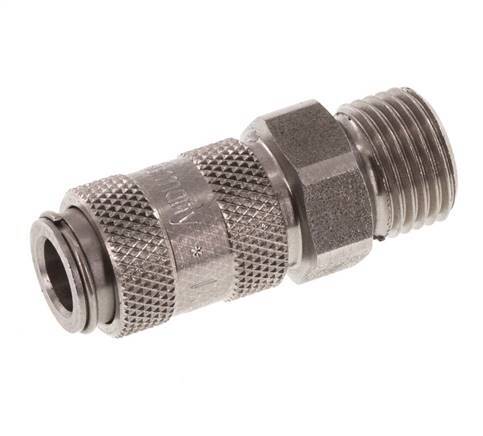 Stainless steel DN 2.7 (Micro) Air Coupling Socket G 1/8 inch Male