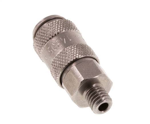 Stainless steel DN 2.7 (Micro) Air Coupling Socket M5 Male