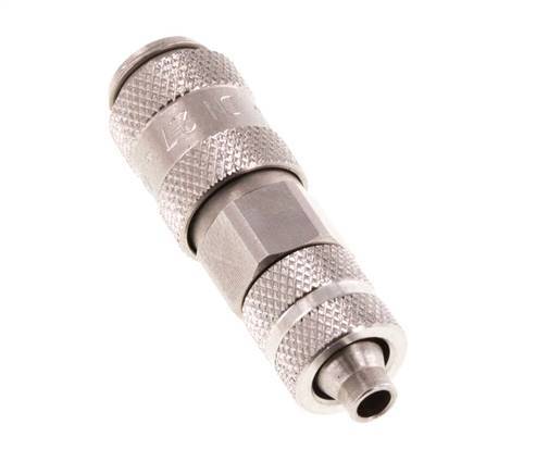 Stainless steel DN 2.7 (Micro) Air Coupling Socket 4x6 mm Union Nut