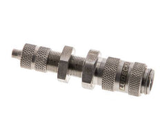 Stainless steel DN 2.7 (Micro) Air Coupling Socket 3x4.3 mm Union Nut Bulkhead Double Shut-Off