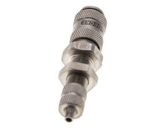 Stainless steel DN 2.7 (Micro) Air Coupling Socket 3x4.3 mm Union Nut Bulkhead Double Shut-Off