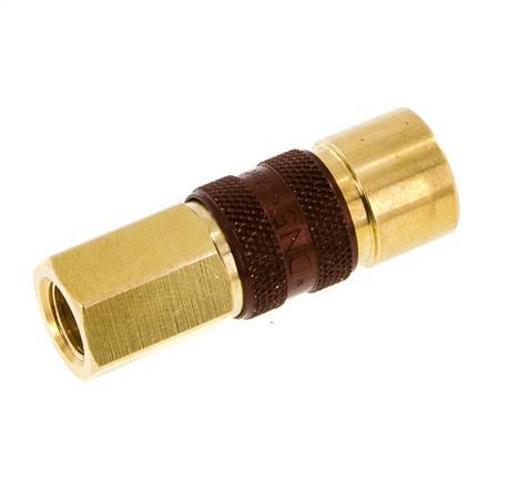 Brass DN 5 Brown-Coded Air Coupling Socket G 1/8 inch Female