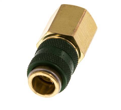 Brass DN 5 Green Air Coupling Socket G 1/4 inch Female