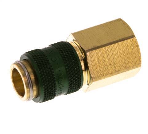 Brass DN 5 Green Air Coupling Socket G 1/4 inch Female