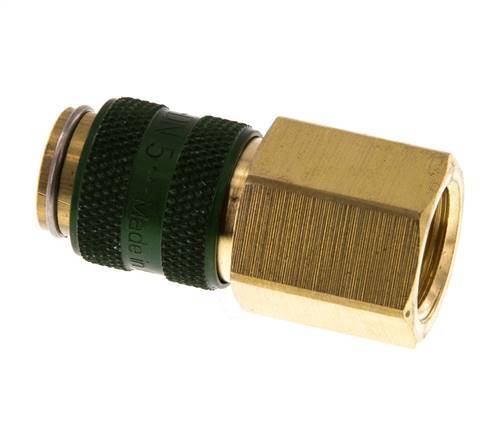 Brass DN 5 Green Air Coupling Socket G 1/4 inch Female