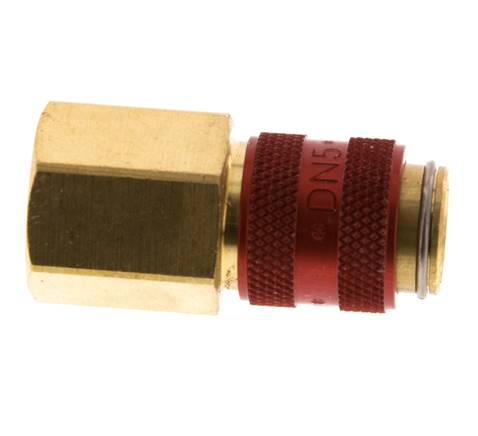 Brass DN 5 Red Air Coupling Socket G 1/4 inch Female