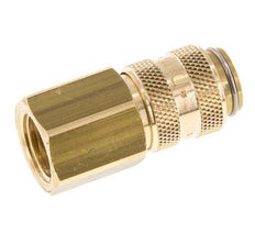 Brass DN 5 Air Coupling Socket G 1/4 inch Female Double Shut-Off