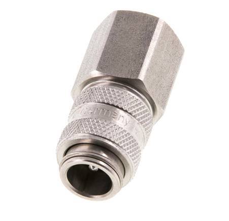 Stainless steel DN 5 Air Coupling Socket G 1/4 inch Female Double Shut-Off